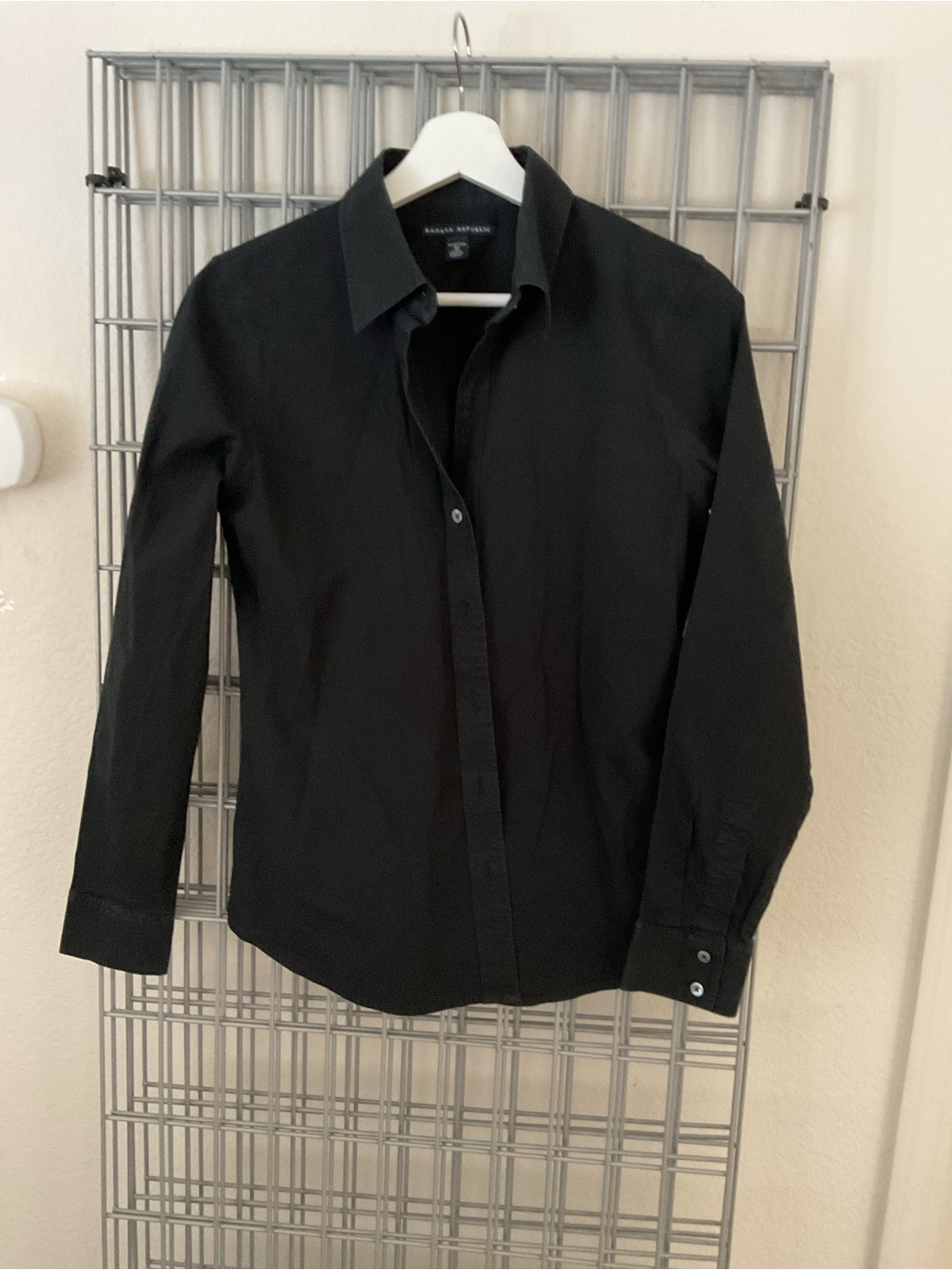 Banana Republic Black Women's Button-Down Shirt very good condition.